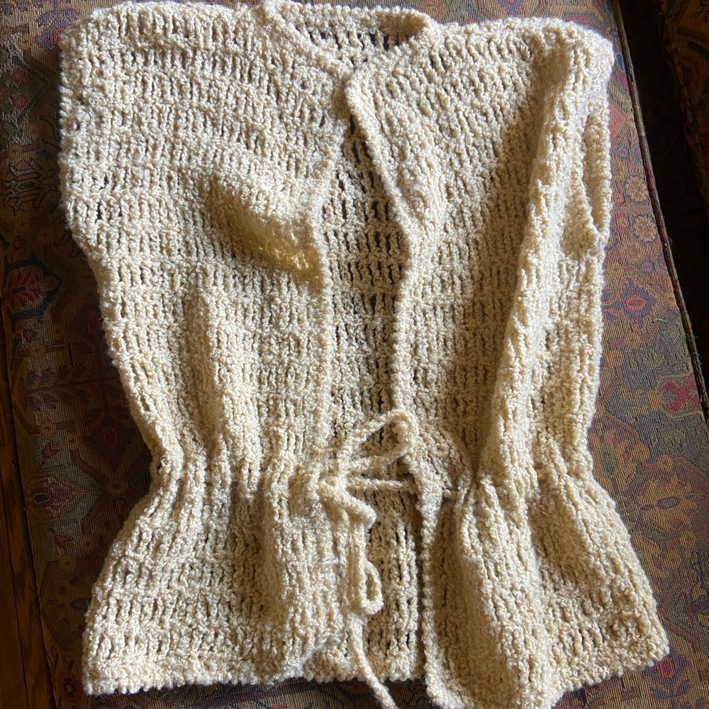 Cozy Cream Knit Sweater Vest